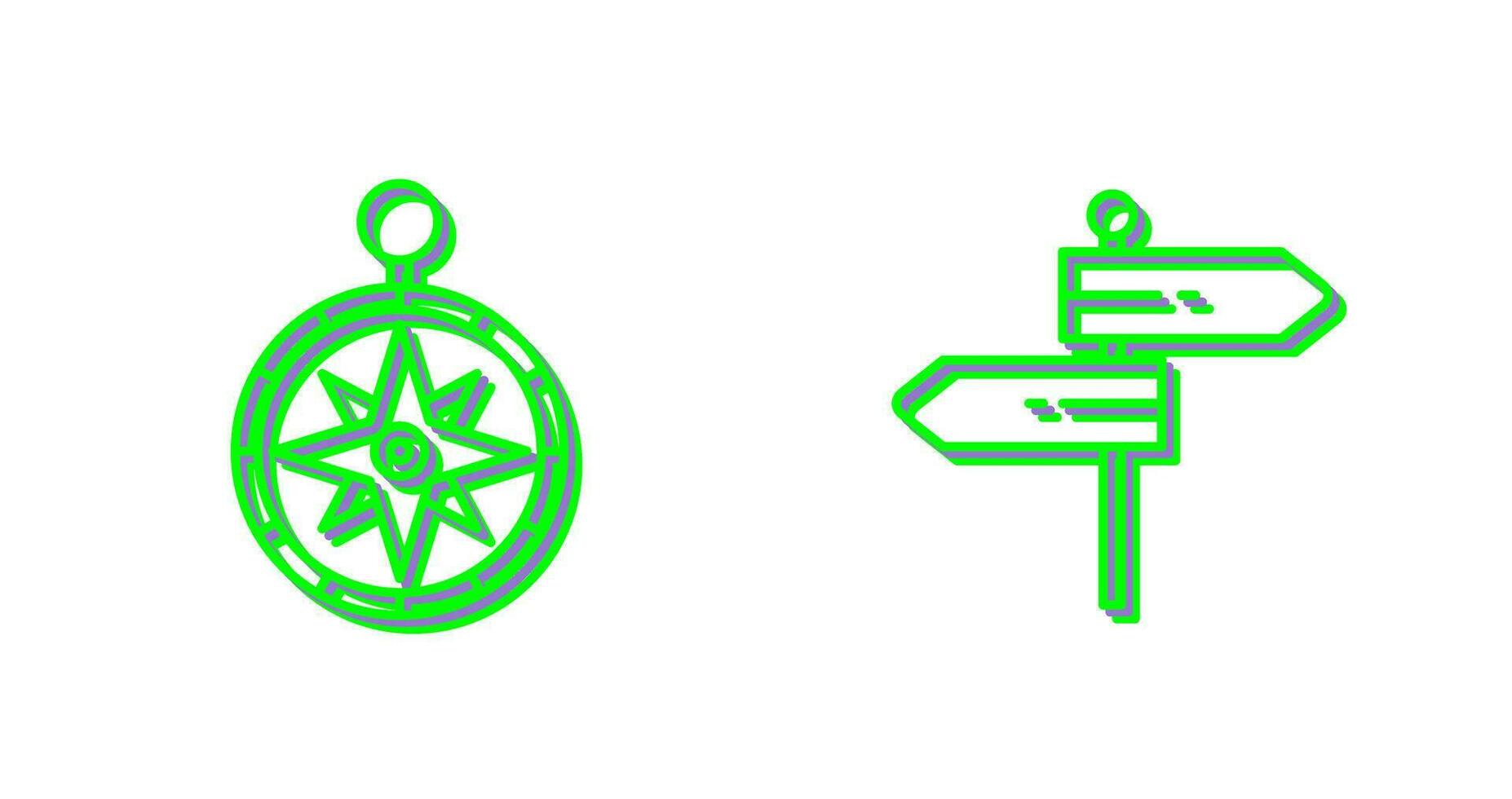 Brújula y dirección icono vector