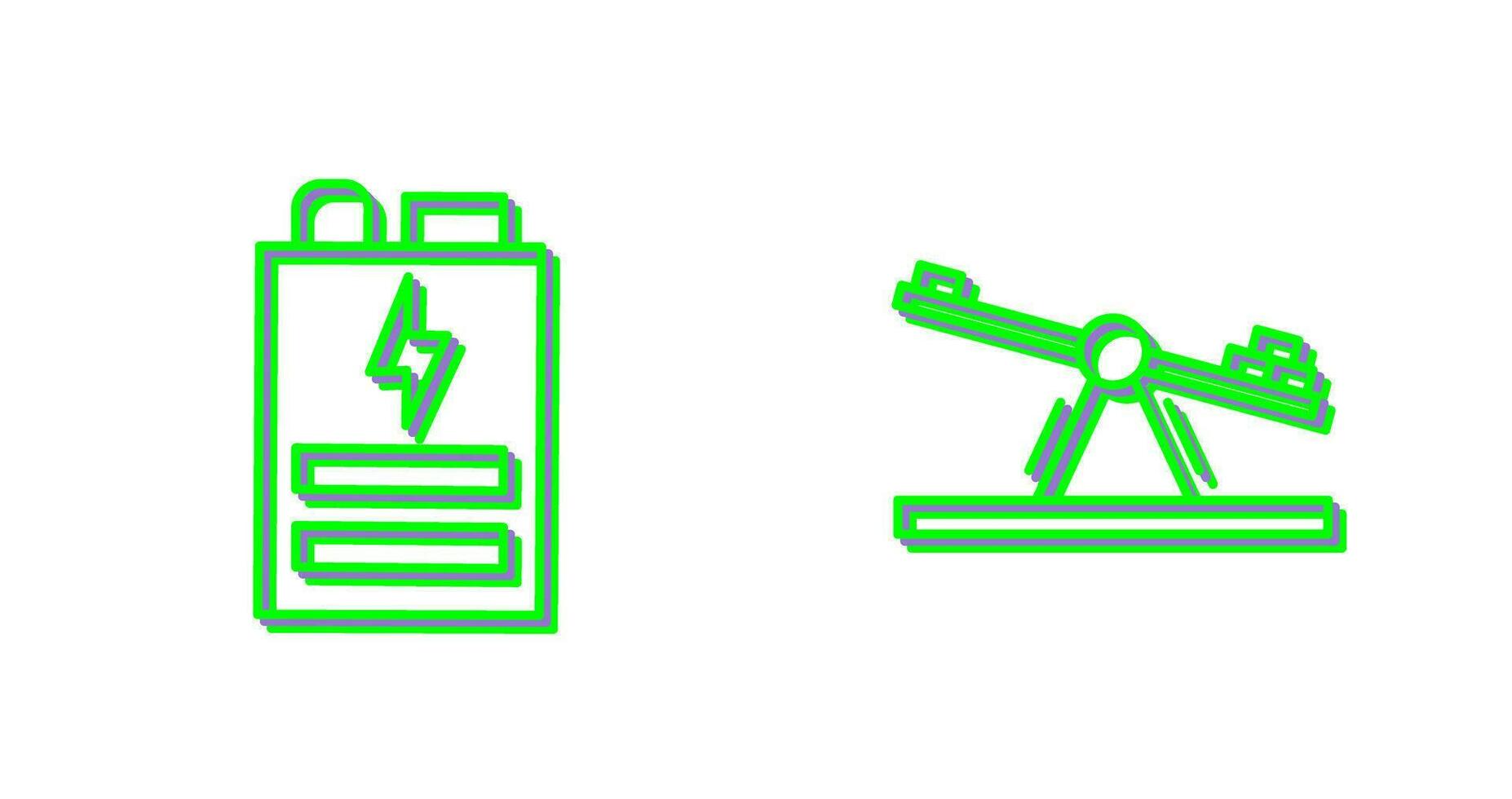 Battery and Seesaw Icon vector