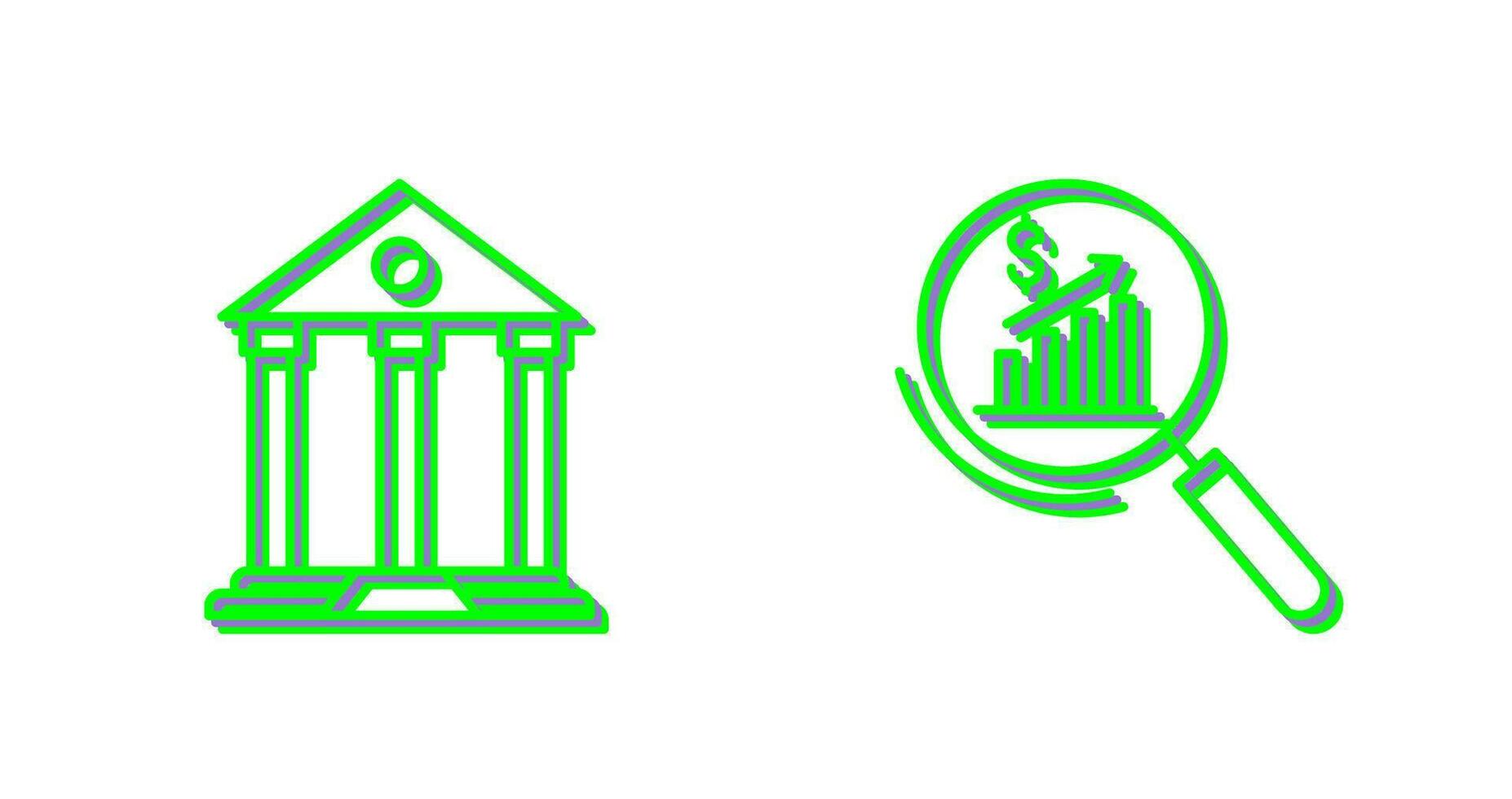 Parthenon and Statistics Icon vector