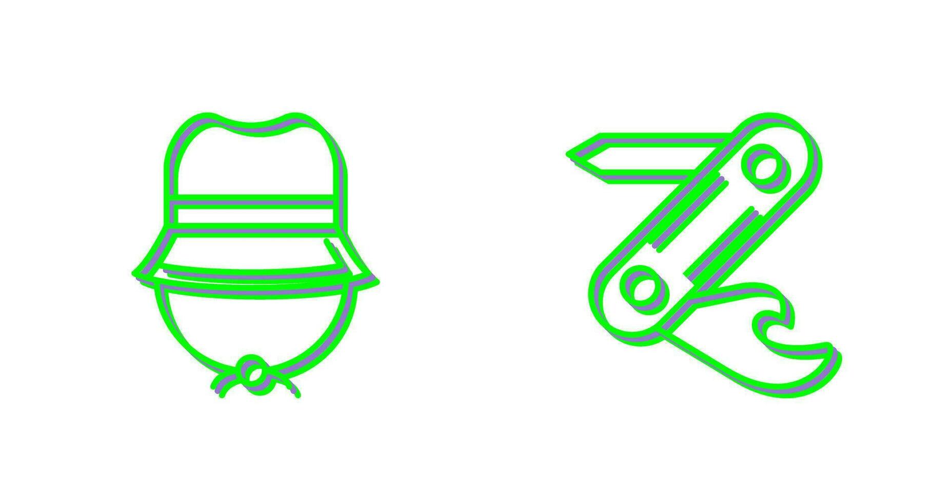 Camping Gas and Swiss Army Knife Icon vector