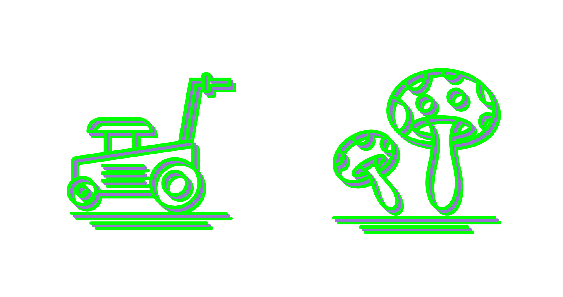 Lawn Mower and Mushroom Icon 32904079 Vector Art at Vecteezy