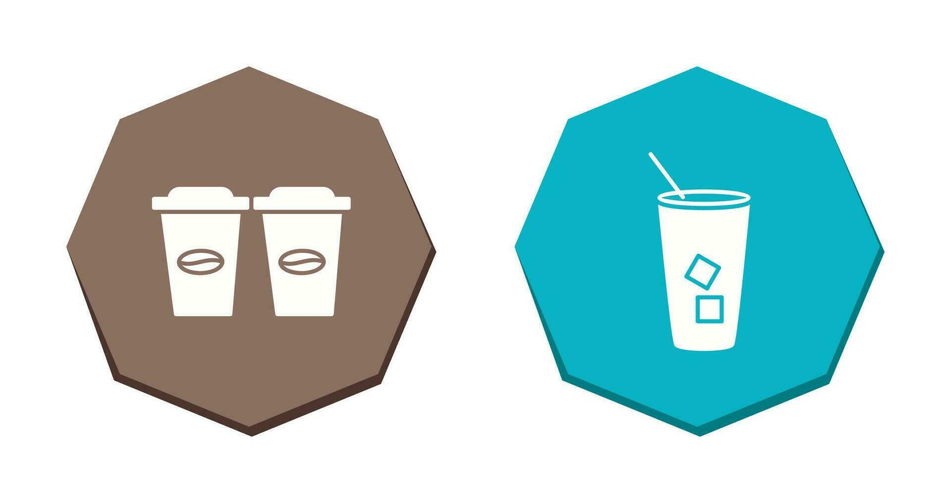 two coffees and Iced Coffee Icon vector