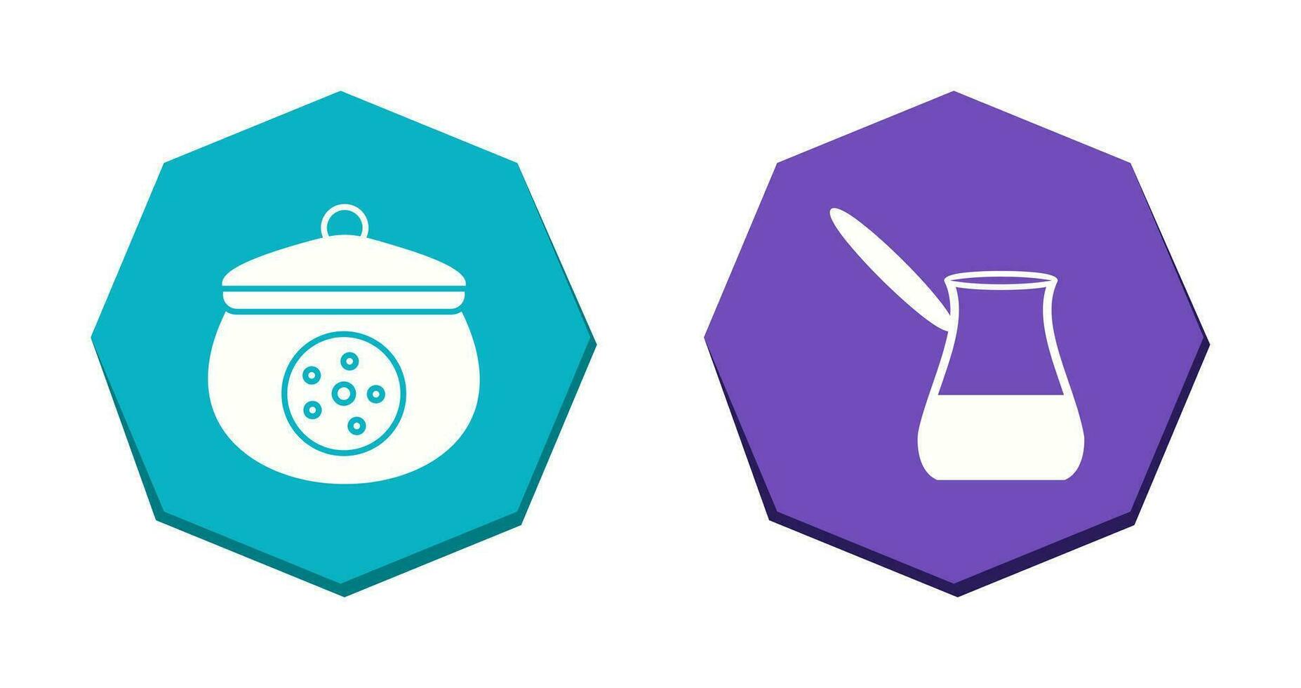 cookie jar and cezve Icon vector