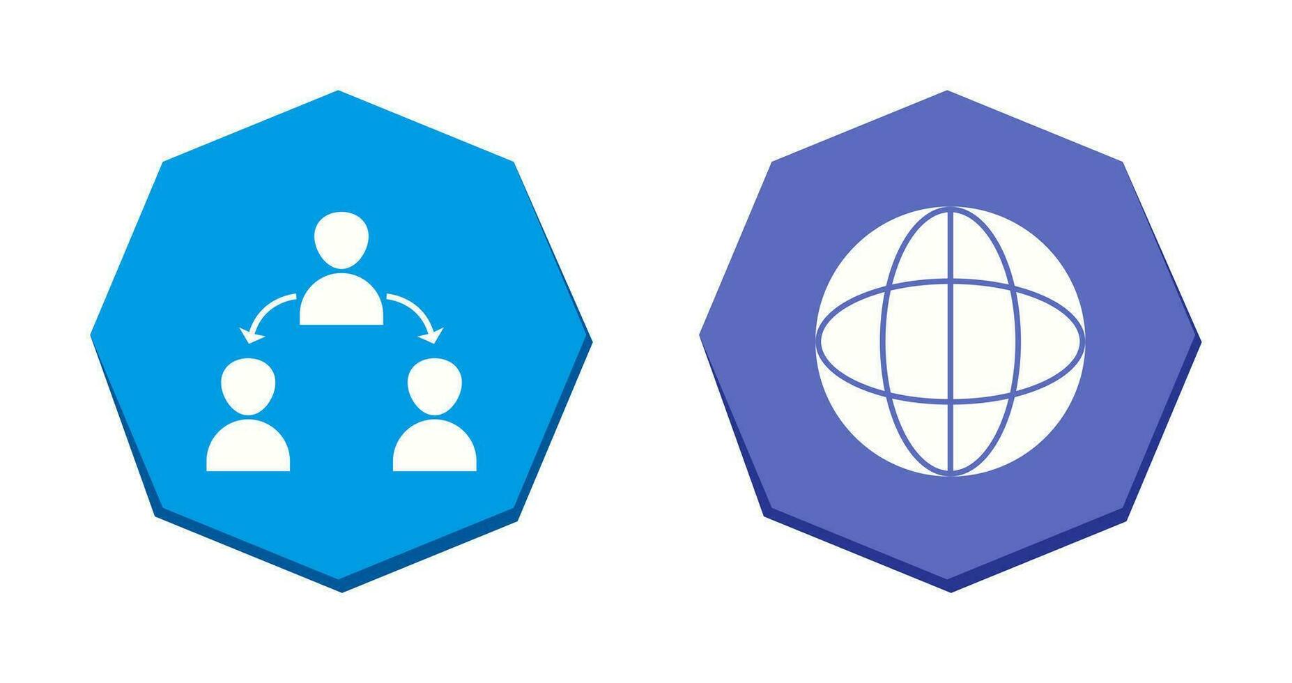 connected user and globe Icon vector