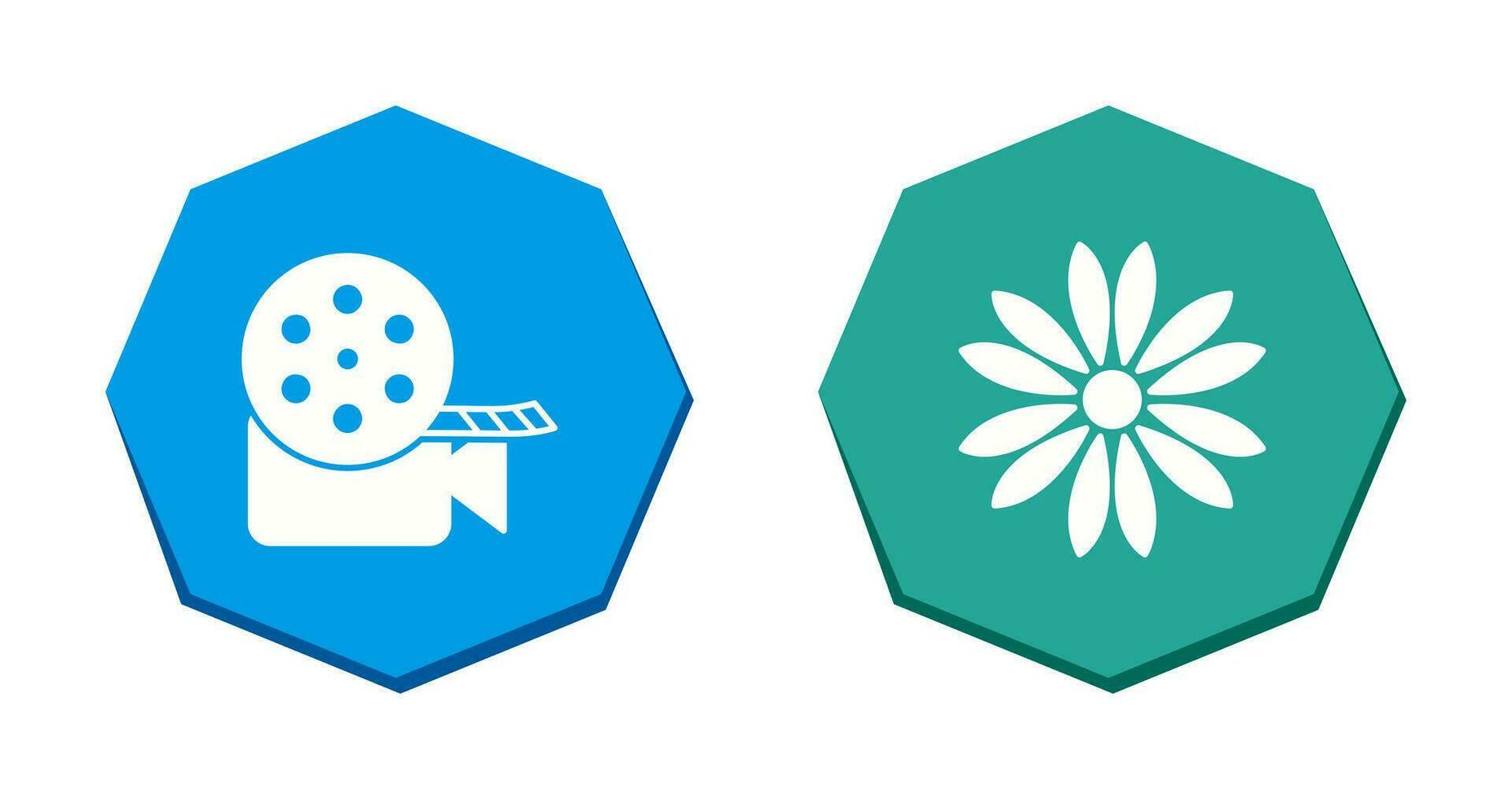 video reel and flower Icon vector