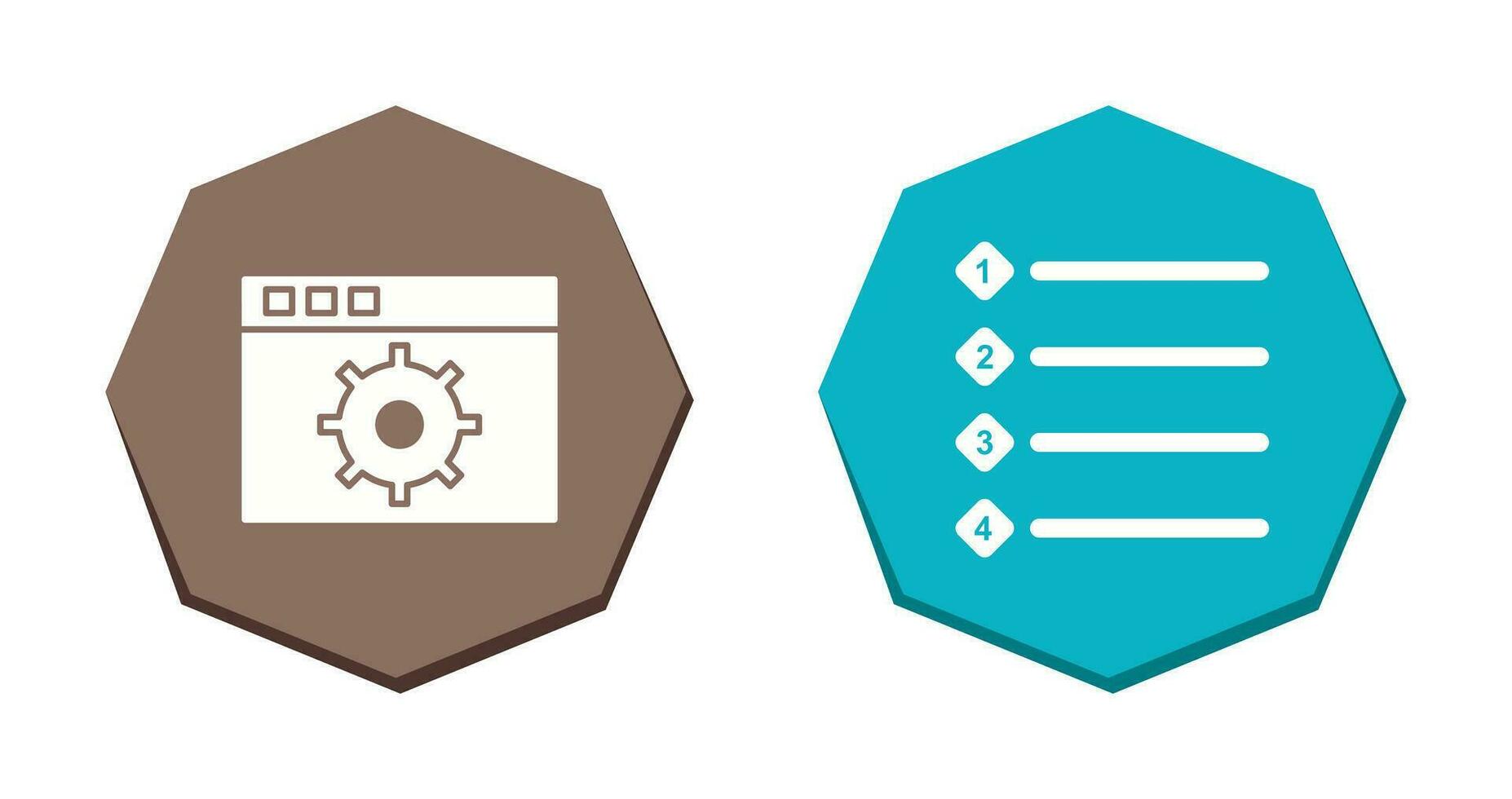 settings and numbered lists Icon vector