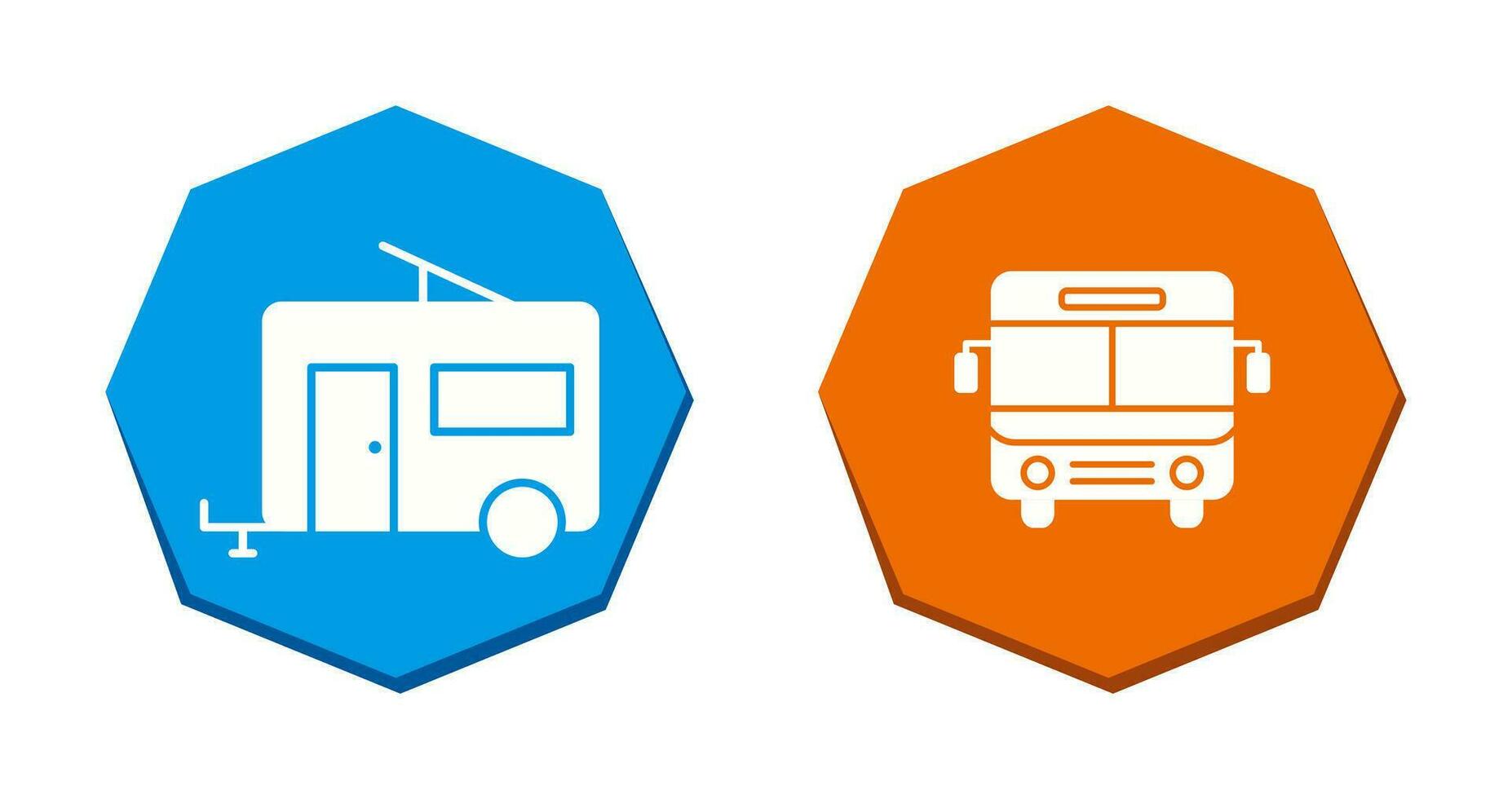 Bus and trailer Icon vector