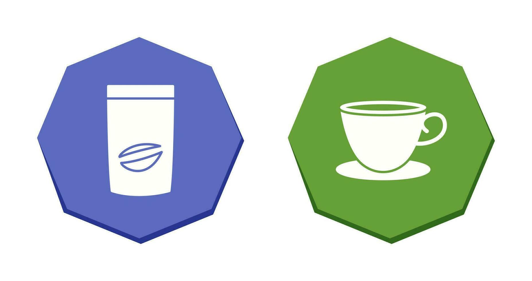 coffee bag and tea cup  Icon vector