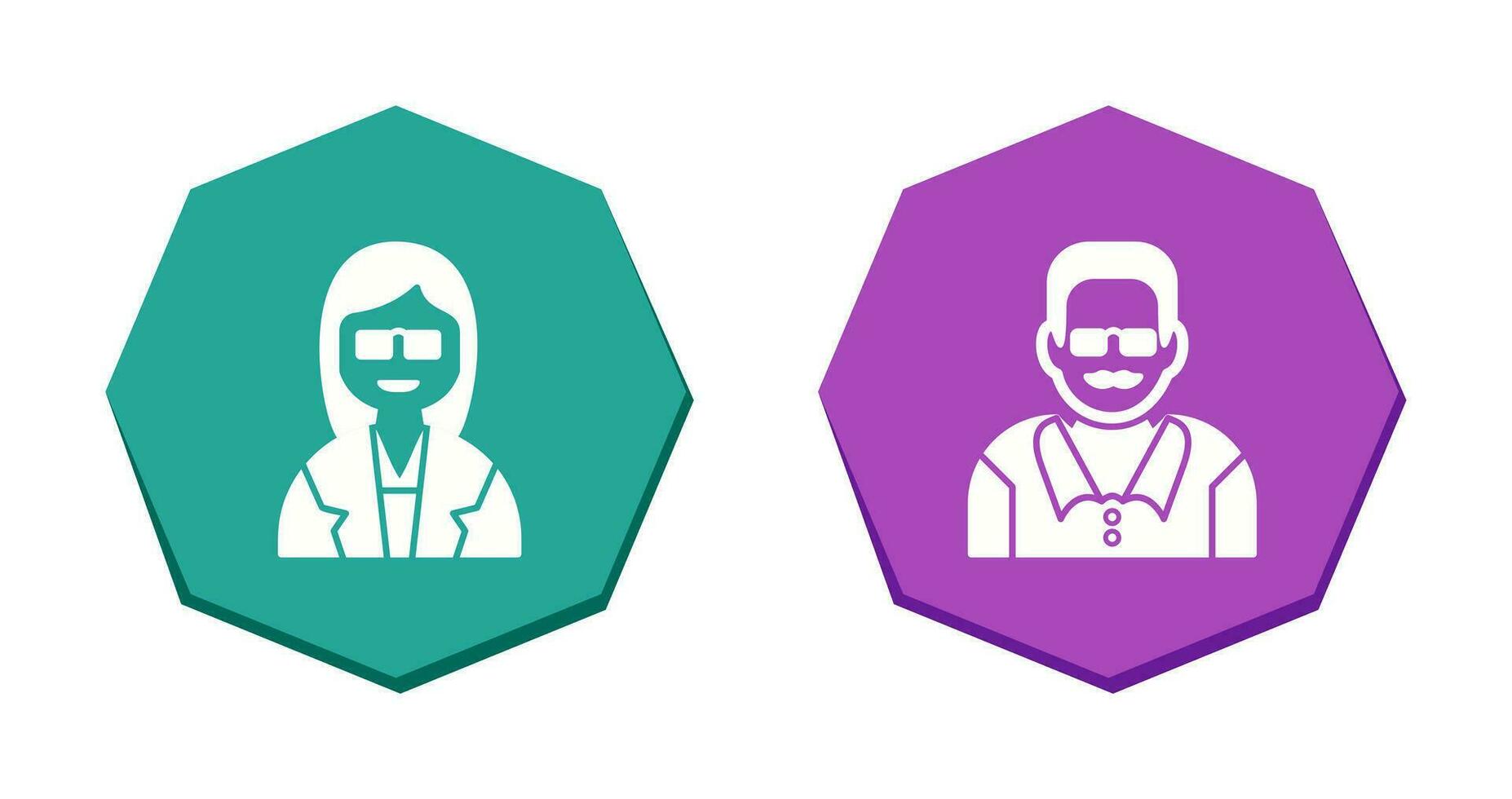 Female Professor and Male Professor Icon vector