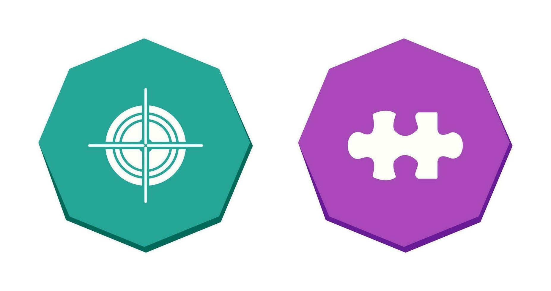 Target and Puzzle Piece Icon vector