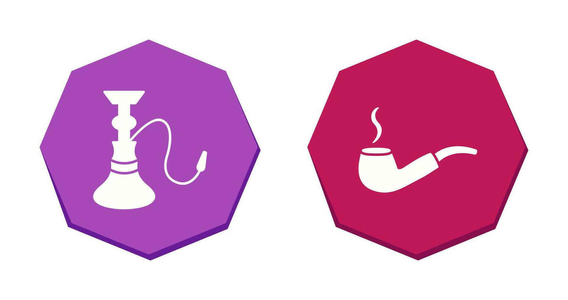 hookah and lit smoking pipe  Icon vector