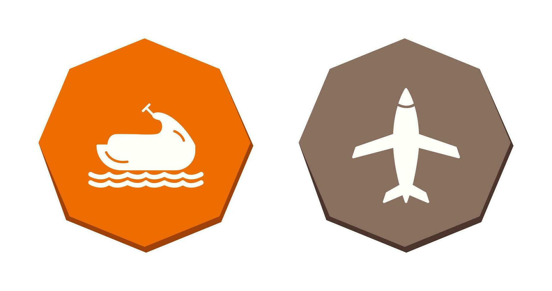 chorro esquí y avión icono vector