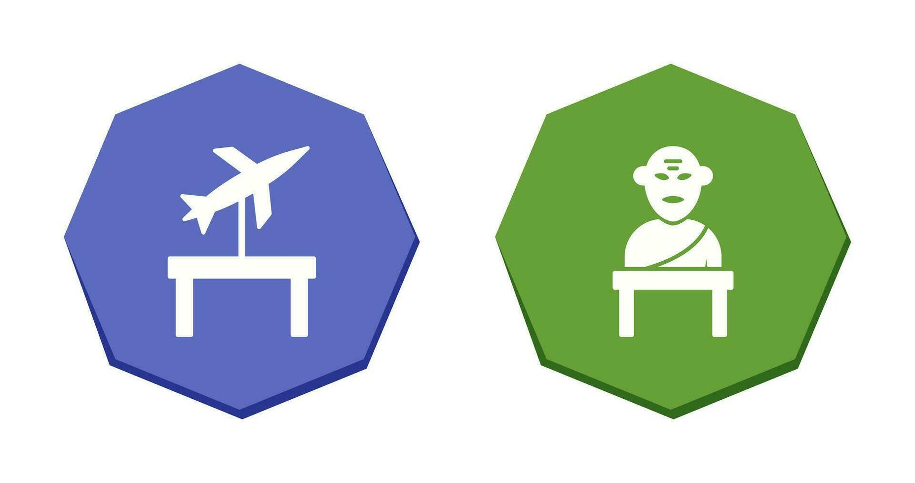 Jet Exhibit and Greek god Icon vector