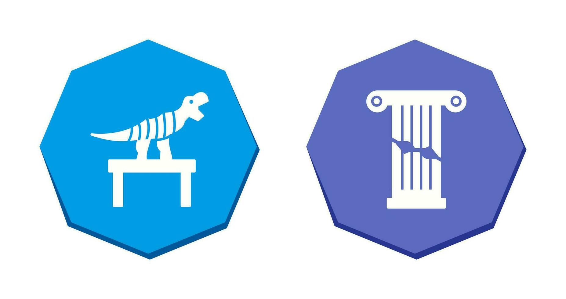 Bones Exhibit and Broken Icon vector