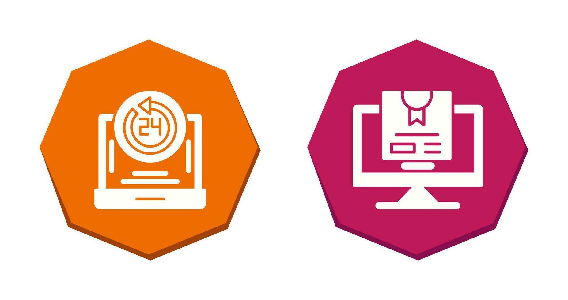 24h Support and New Lable Icon vector