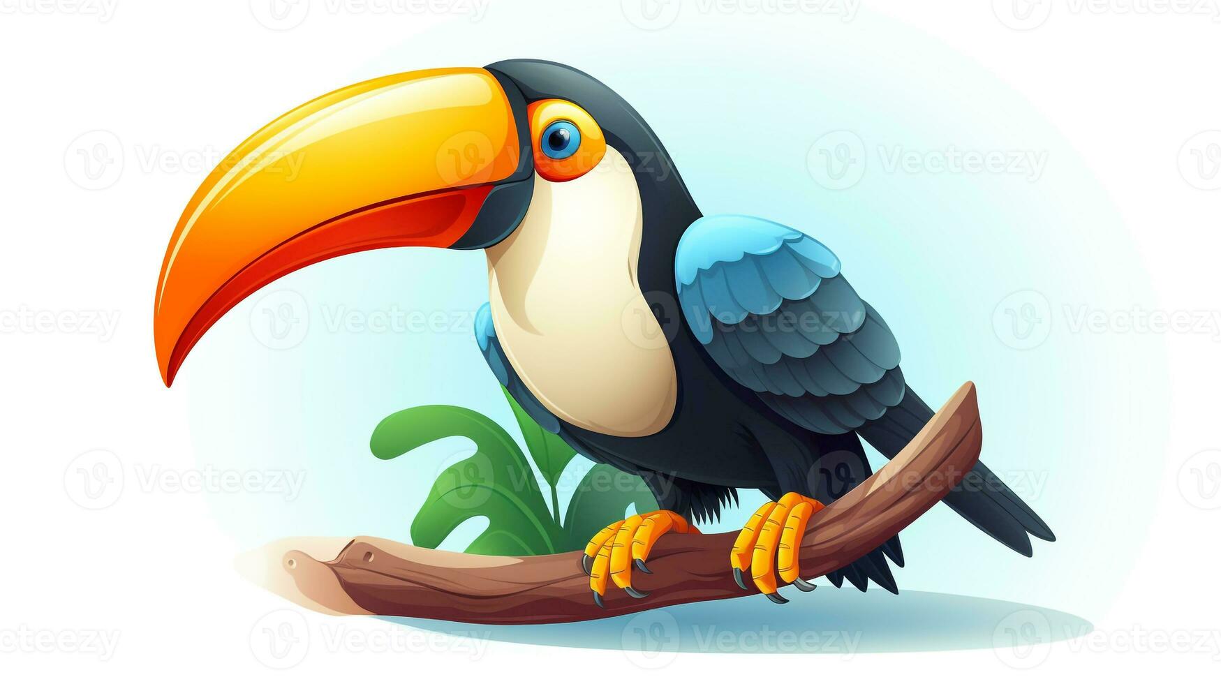 a cute little Toucan in vector style. Generative AI photo