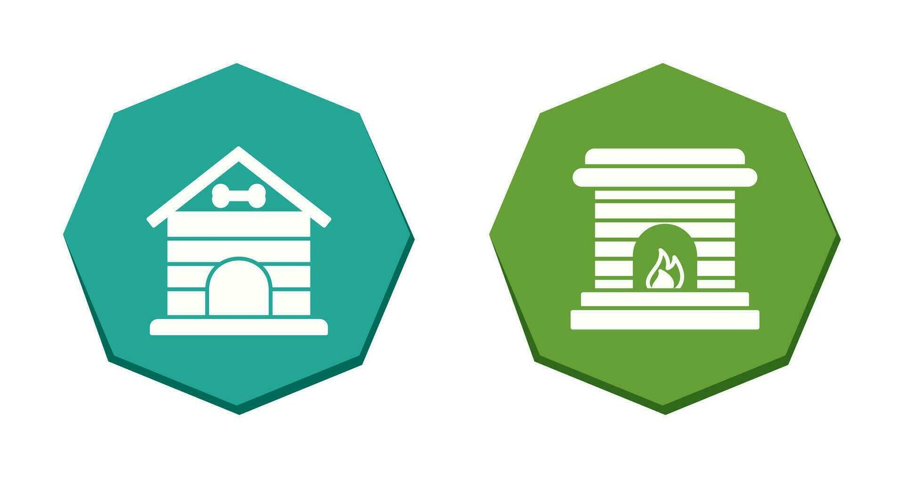 Dog House and Fireplace Icon vector