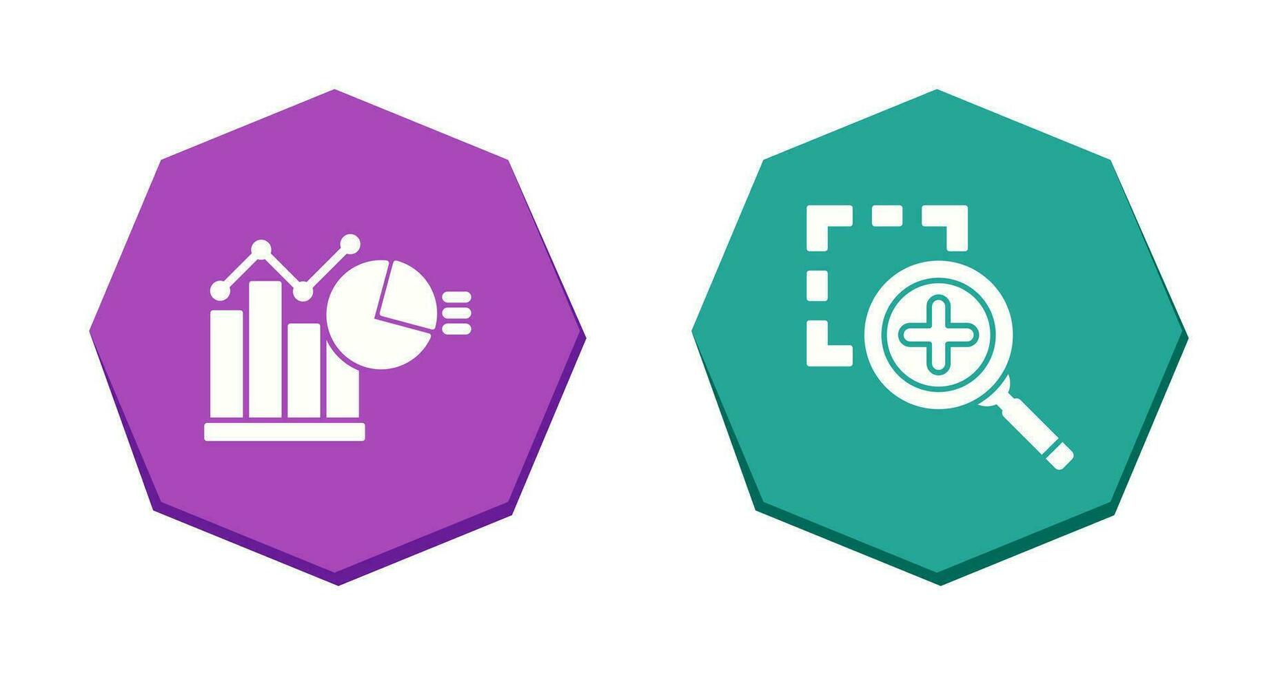 Bar Chat and Zoom In Icon vector