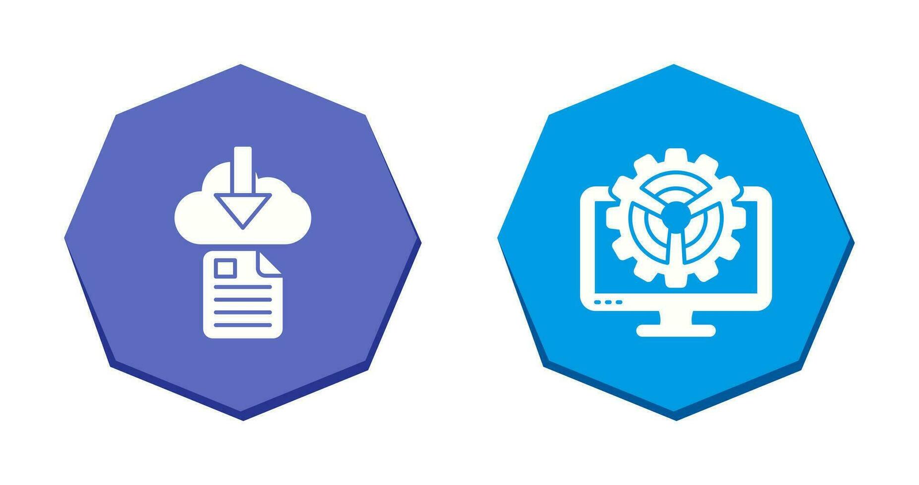 File Download and Monitor Icon vector