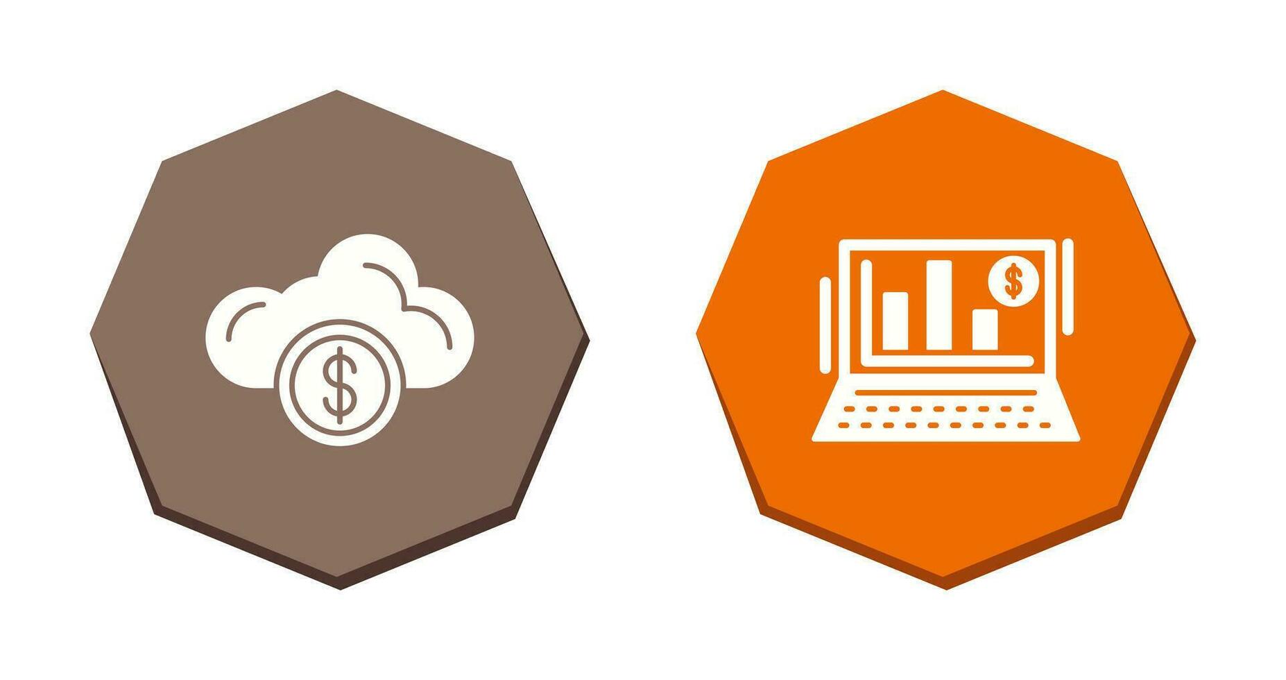 Cloud Computing and Bar Chart Icon vector