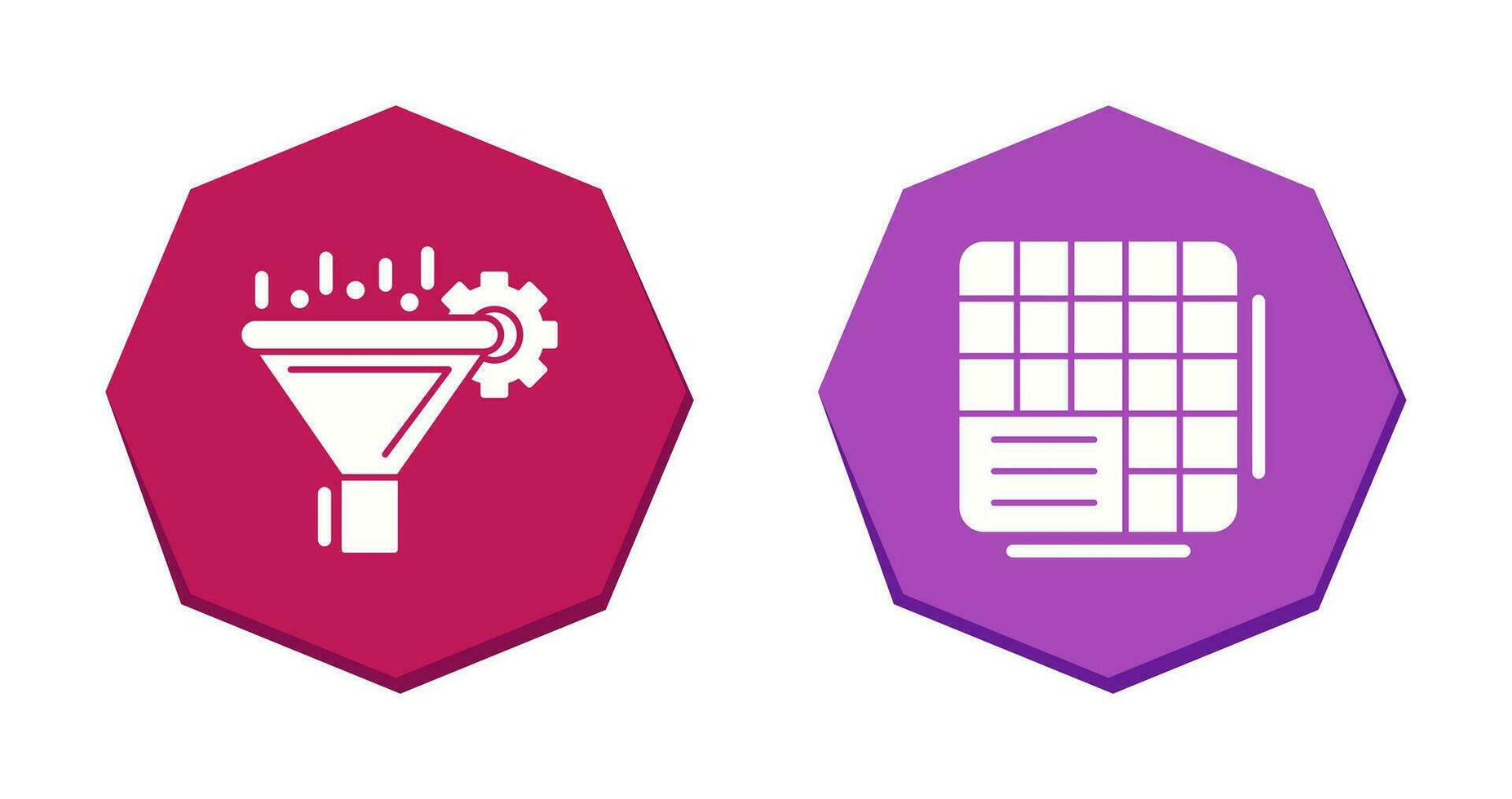 Filtering and Table Data Icon vector