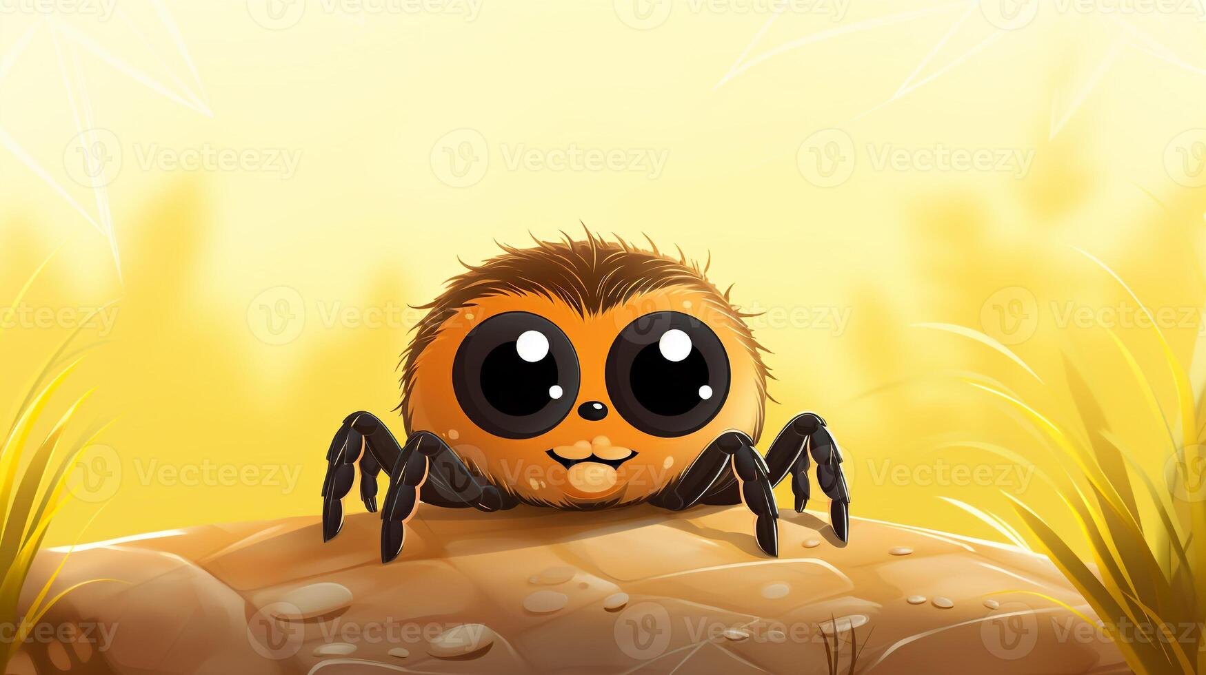 un linda pequeño araña en vector estilo. generativo ai foto