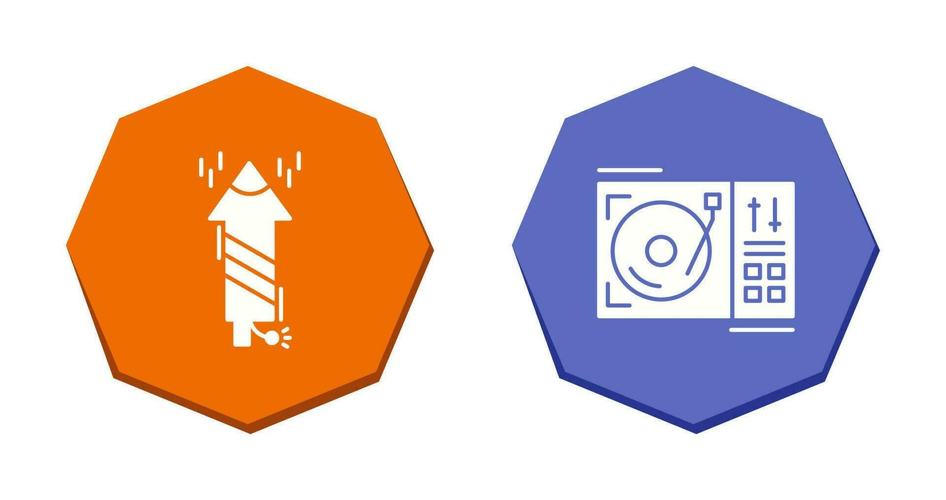 Firworks and Turntable Icon vector