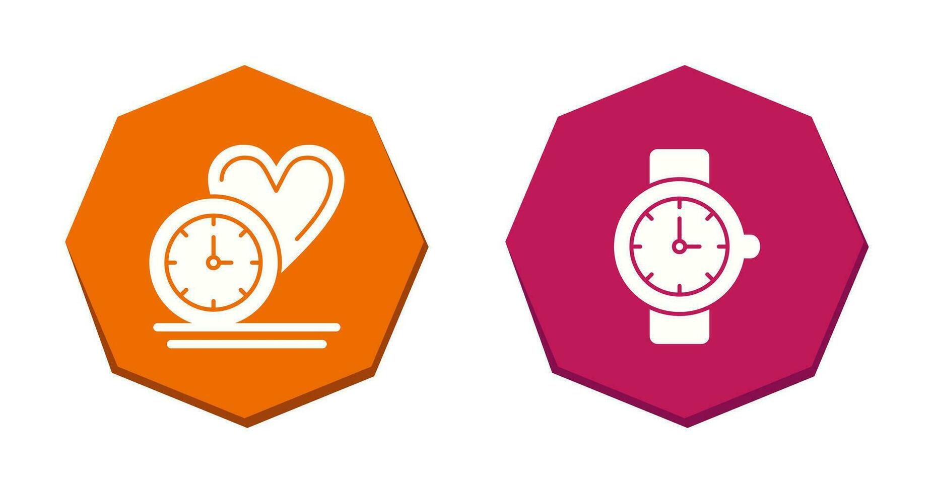 amor y muñeca reloj icono vector