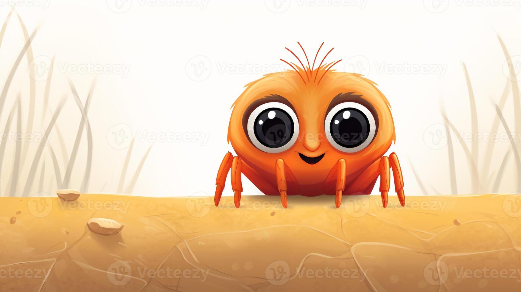 a cute little Spider in vector style. Generative AI photo