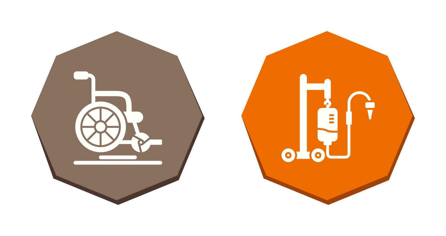 Wheel Chair and Intravenous Icon vector