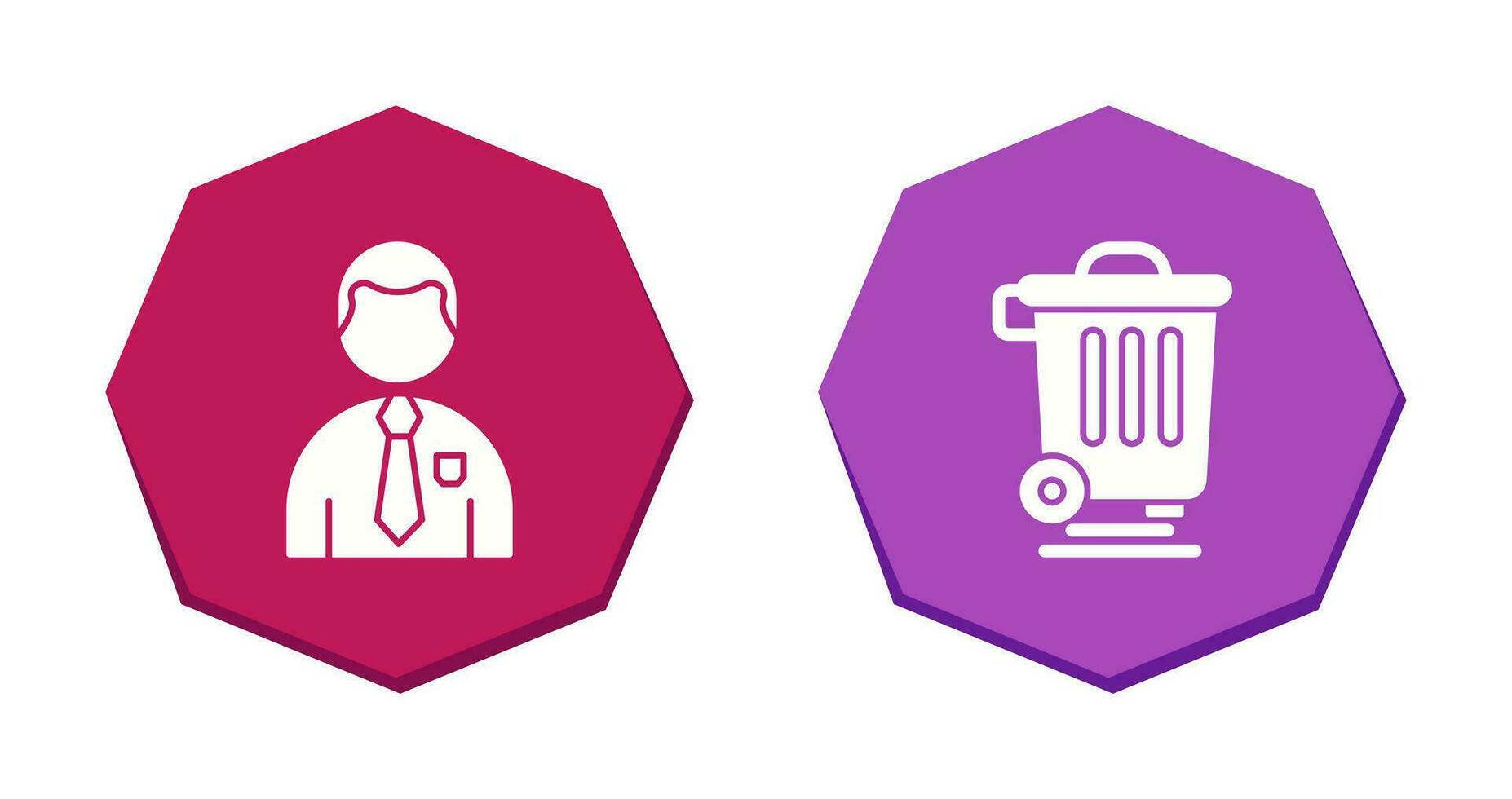 Employee and Dustbin Icon vector