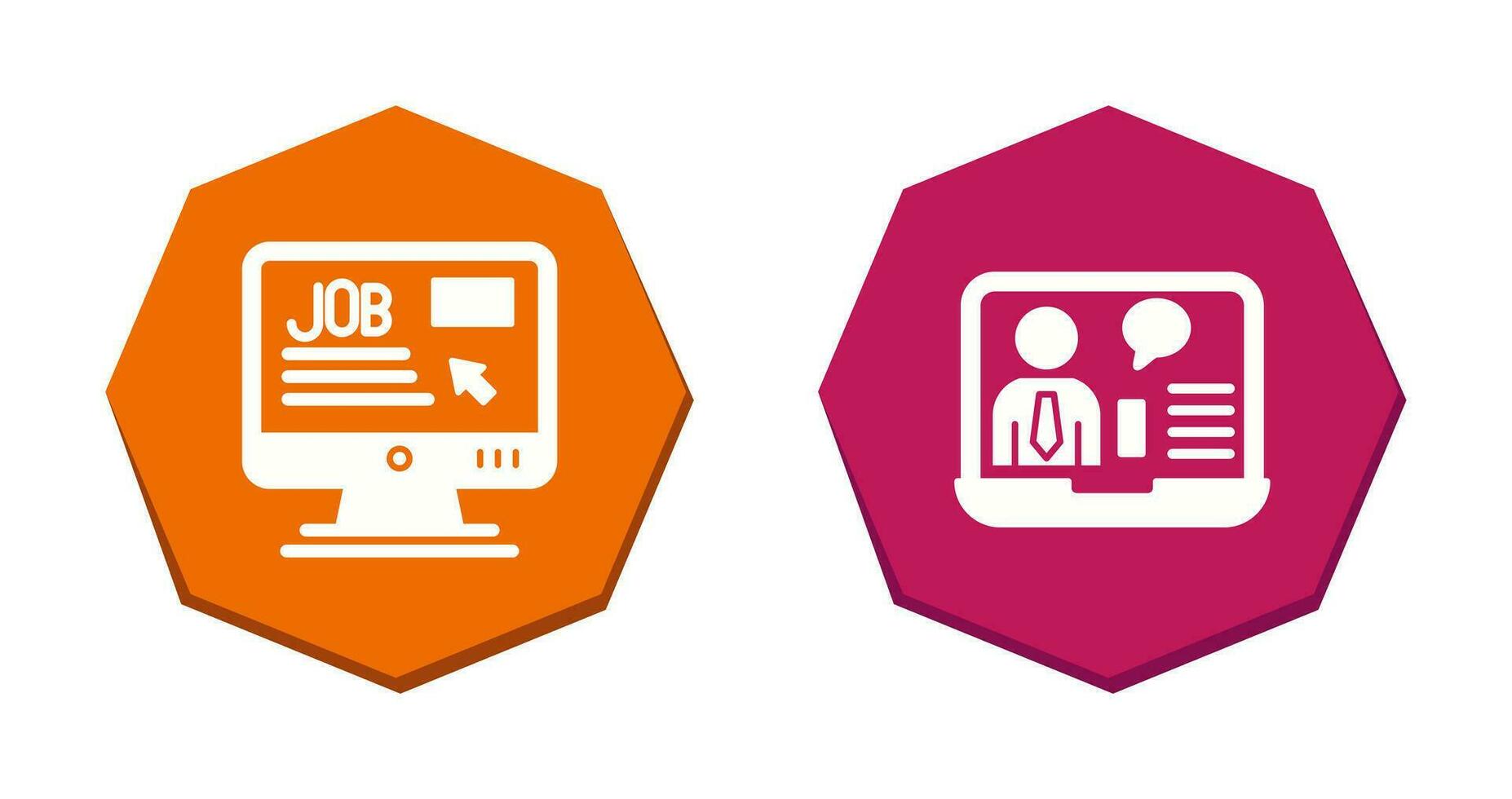 Online Job and Online Job Interview Icon vector