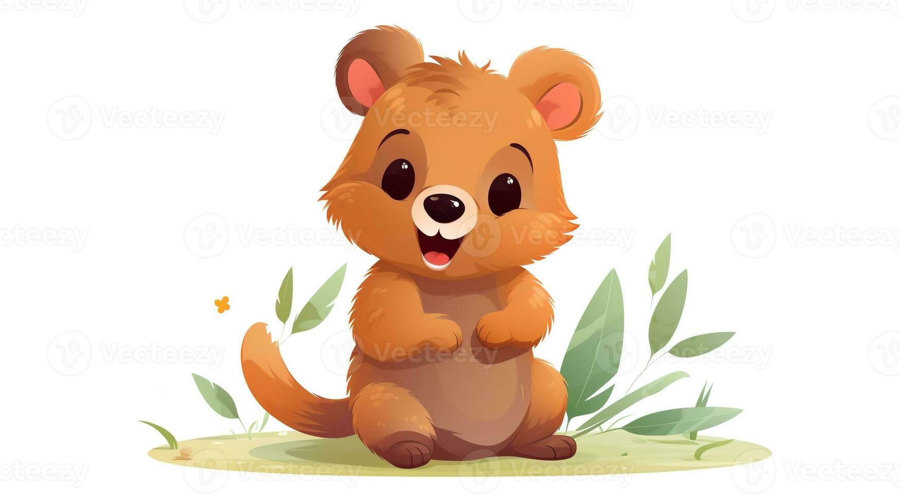 a cute little Quokka in vector style. Generative AI photo