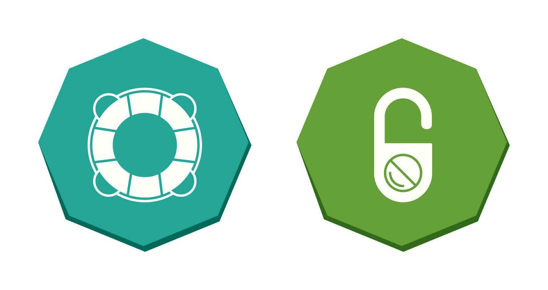 Life Preserver and Do Not Disturb Icon vector