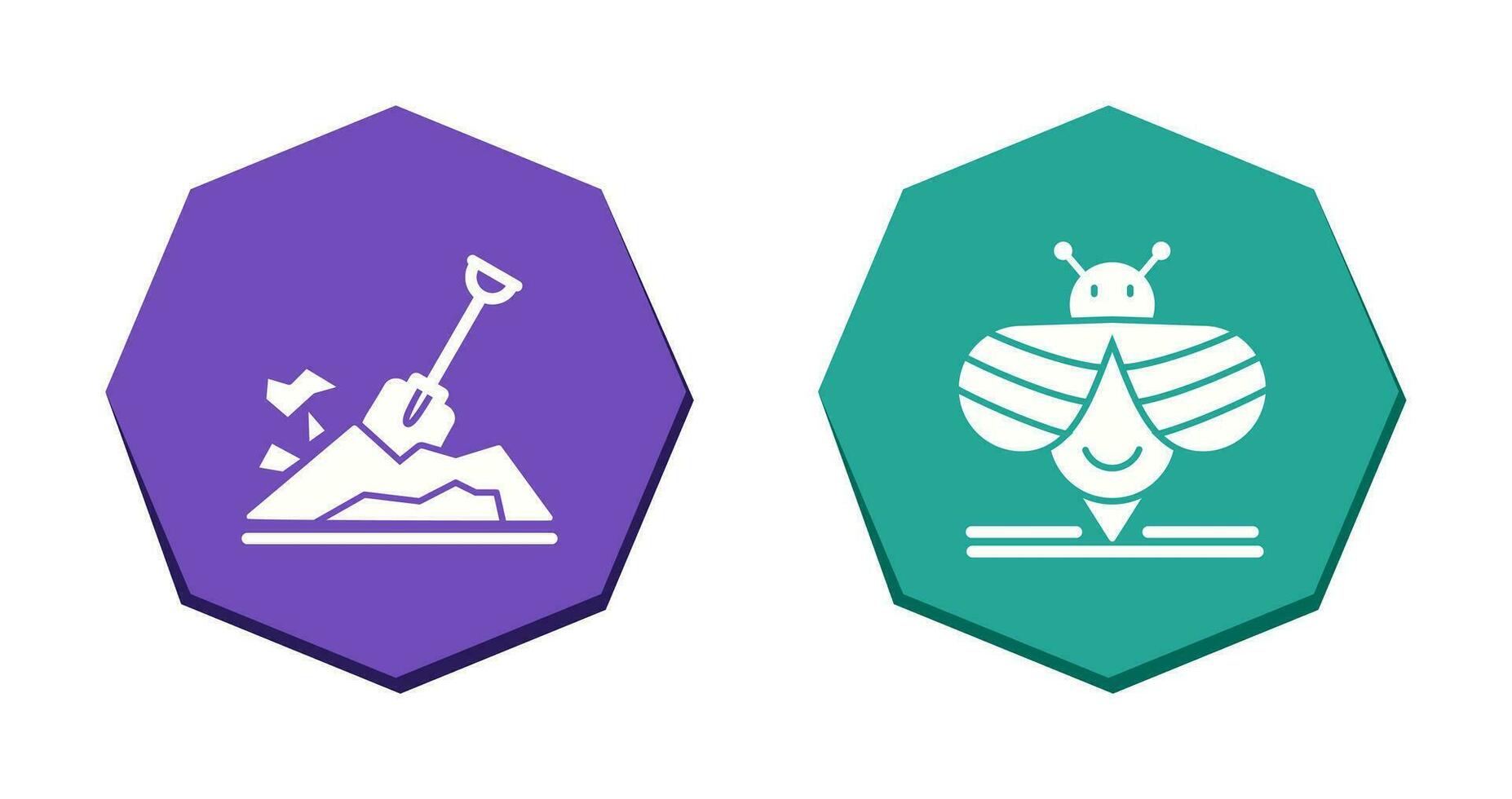 Digging and Bee Icon vector