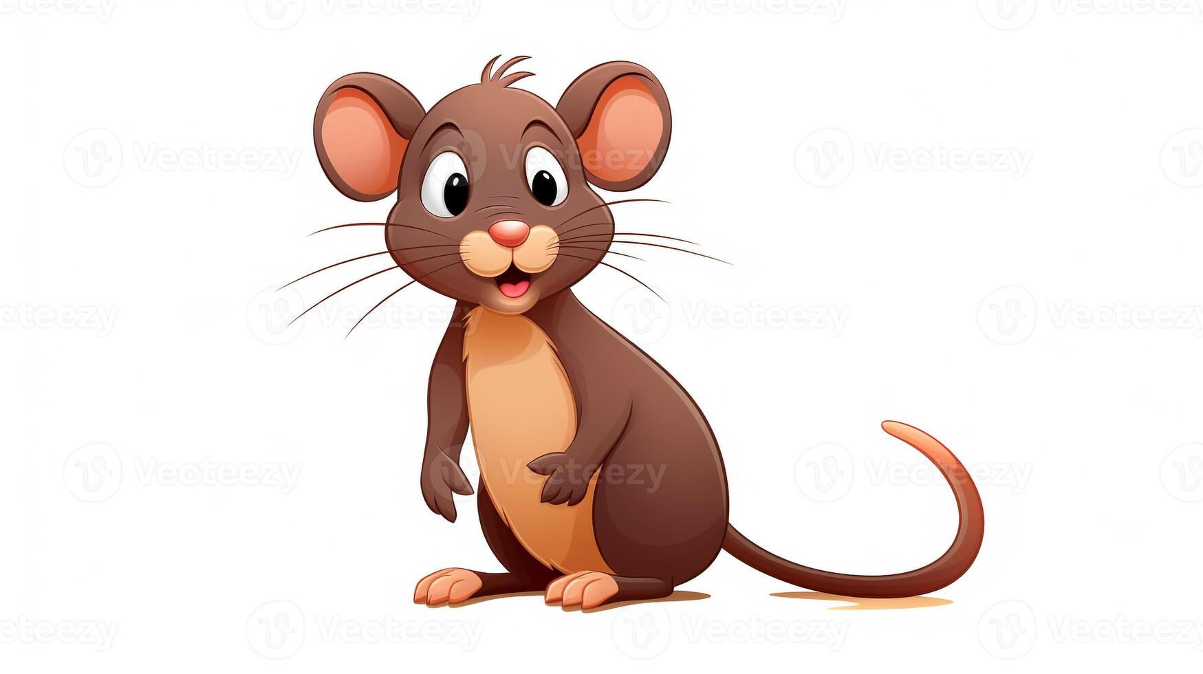 a cute little Rat in vector style. Generative AI photo