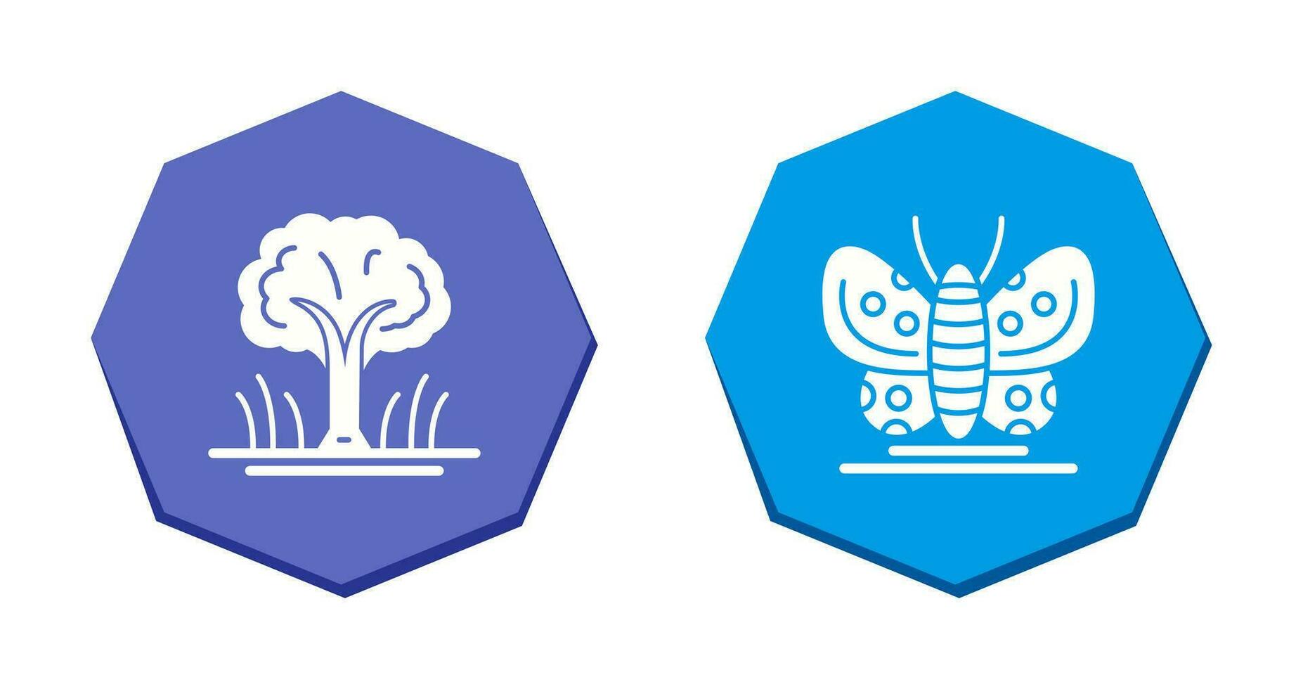 Tree and Butterfly Icon vector