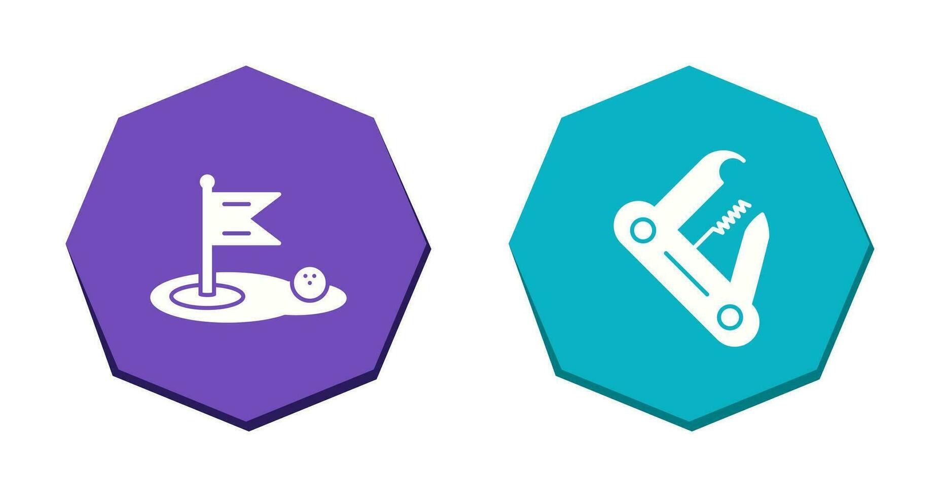 Golf and Swiss Army Knife Icon vector