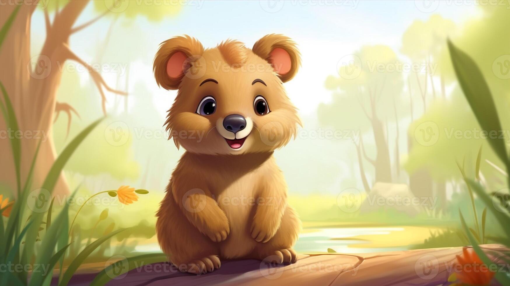 un linda pequeño quokka en vector estilo. generativo ai foto