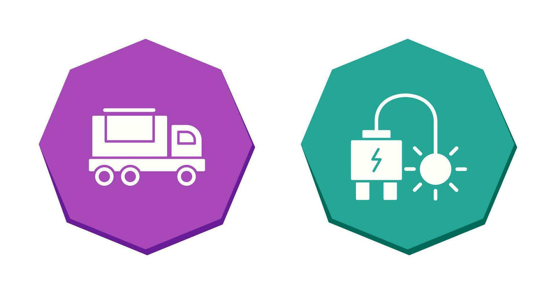 Cargo Truck and Plug Icon vector