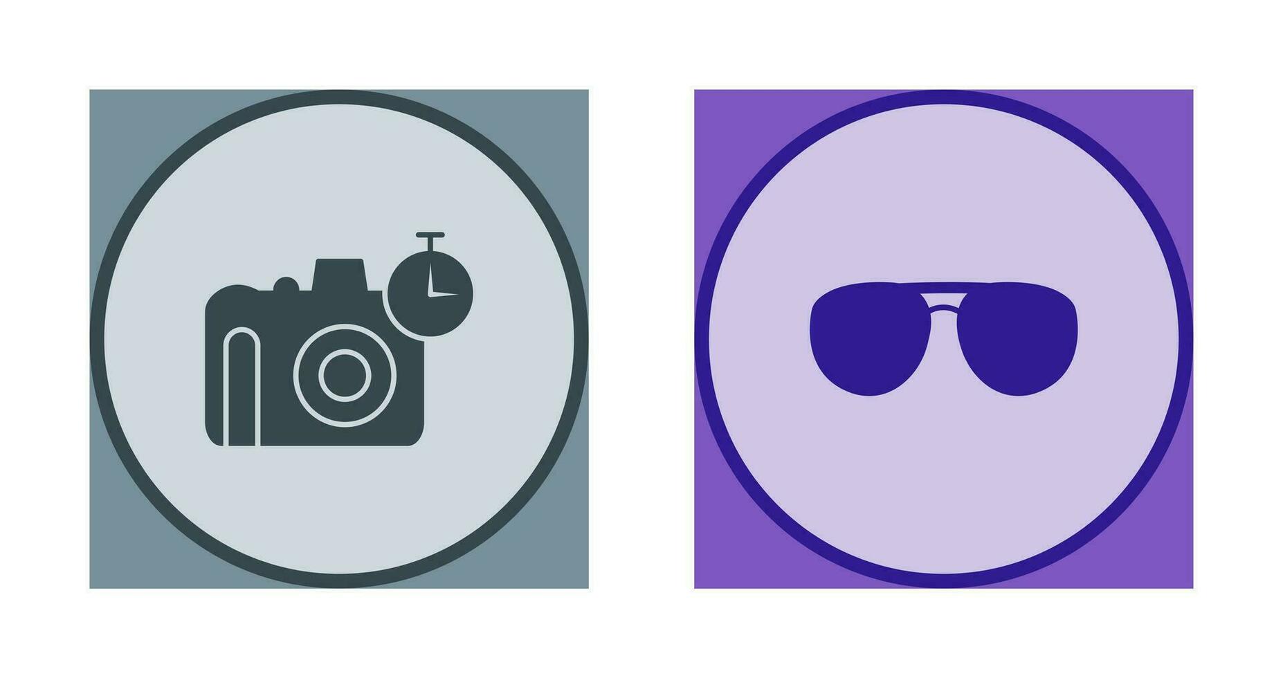 glasses and timer on camera Icon vector