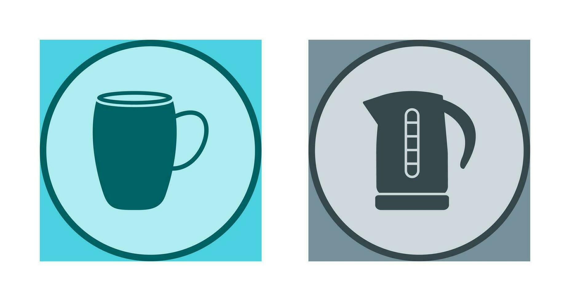 mug and kettle Icon vector