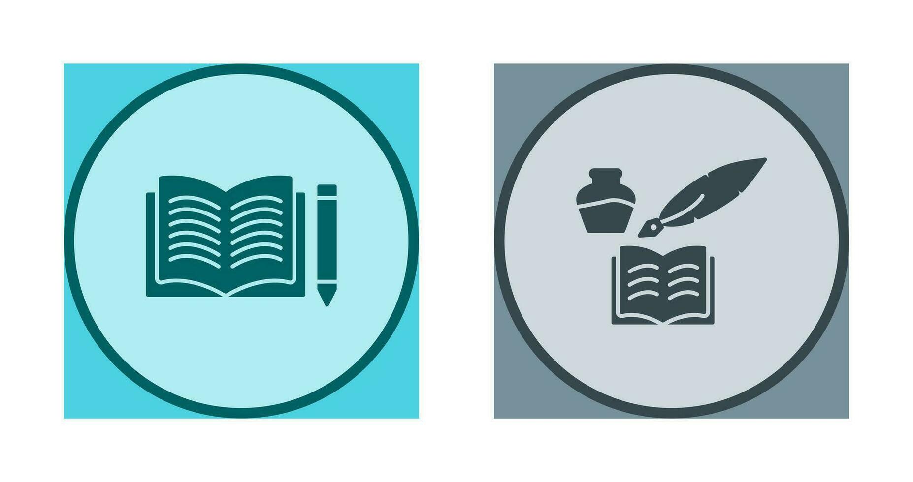 Pencil and Book and Quilland Book Icon vector