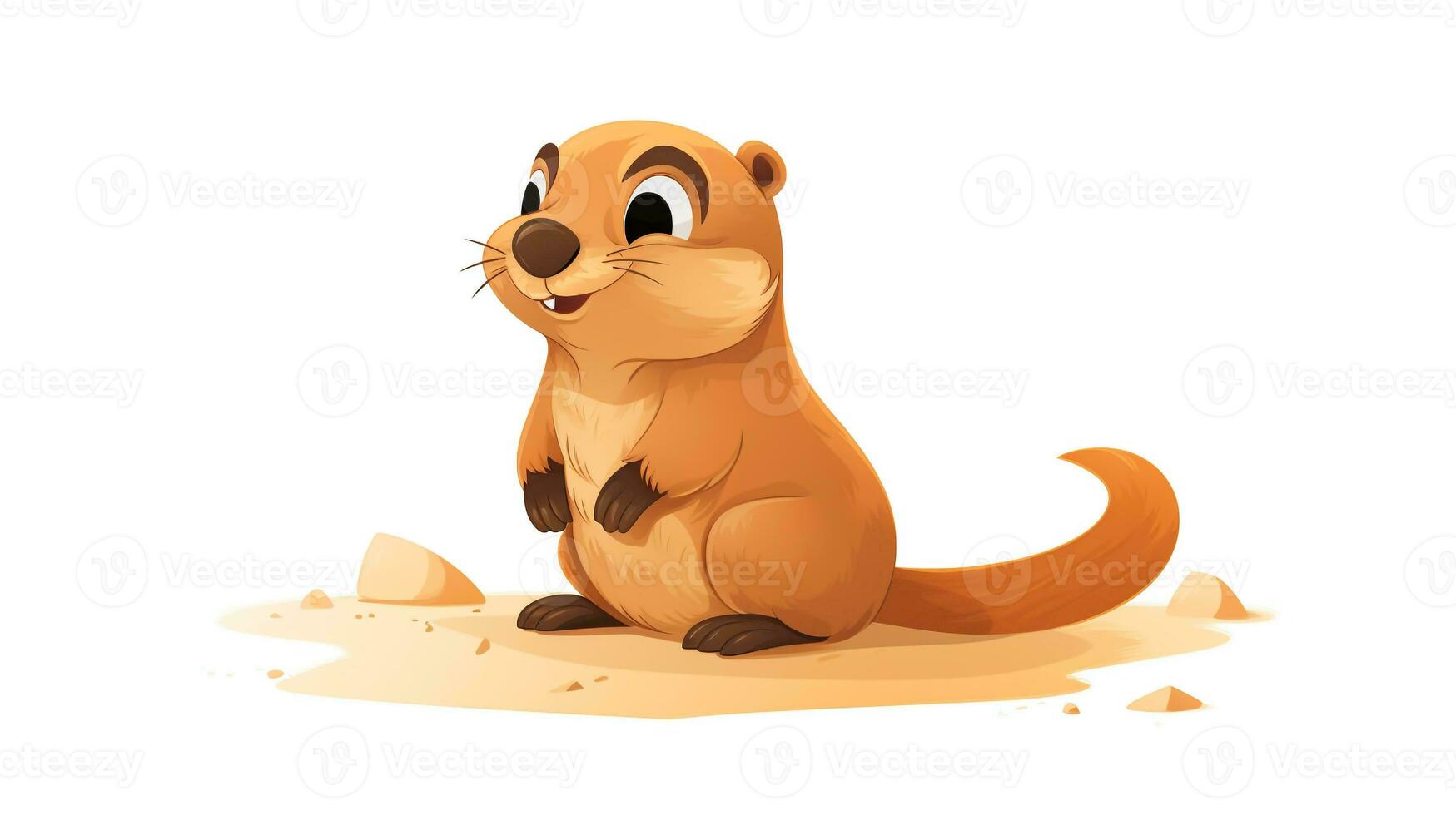 a cute little Prairie Dog in vector style. Generative AI photo