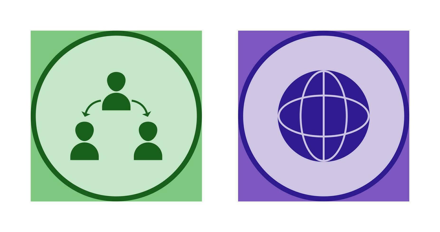 connected user and globe Icon vector