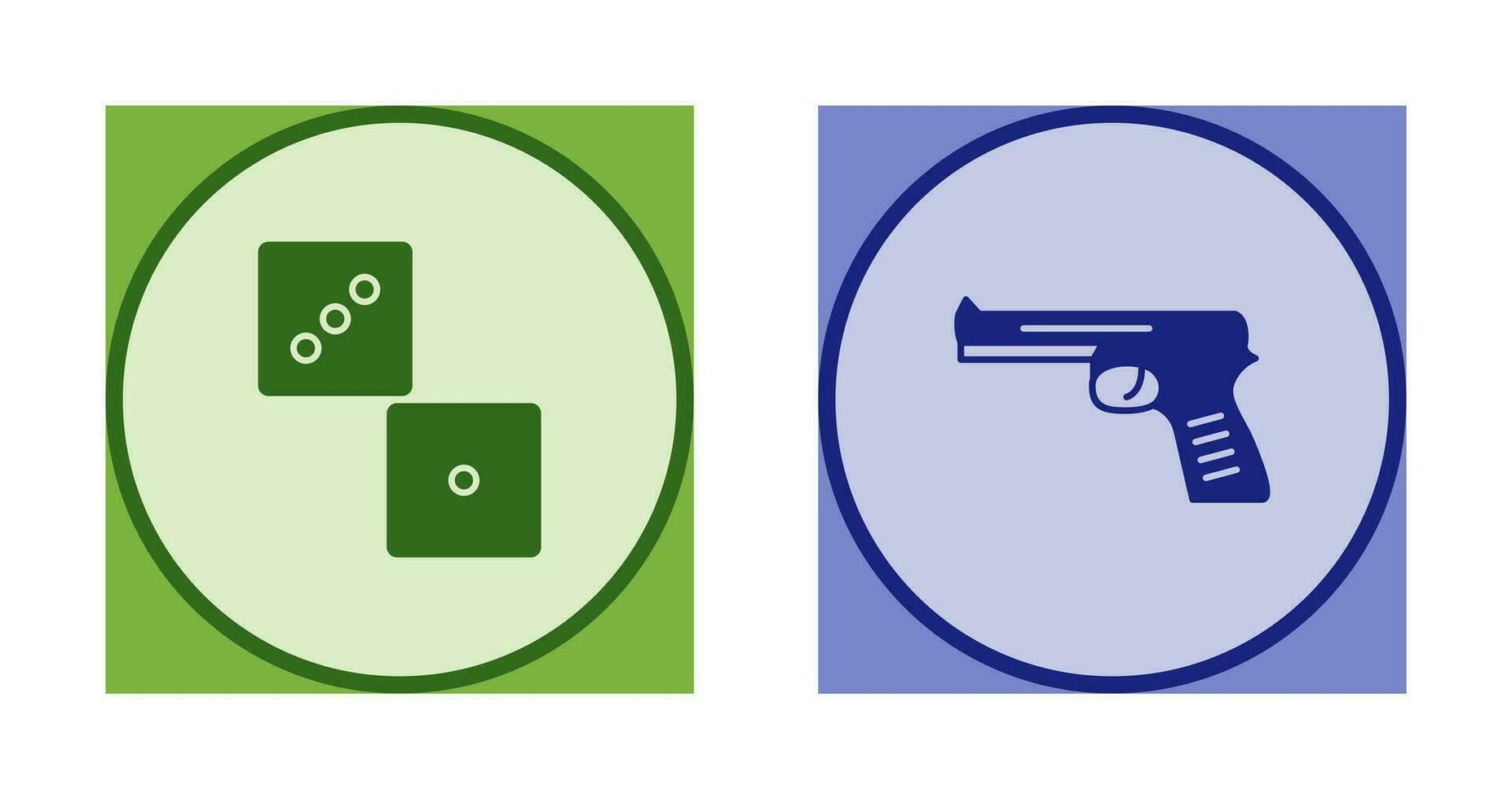 Dice and Pistol Icon vector