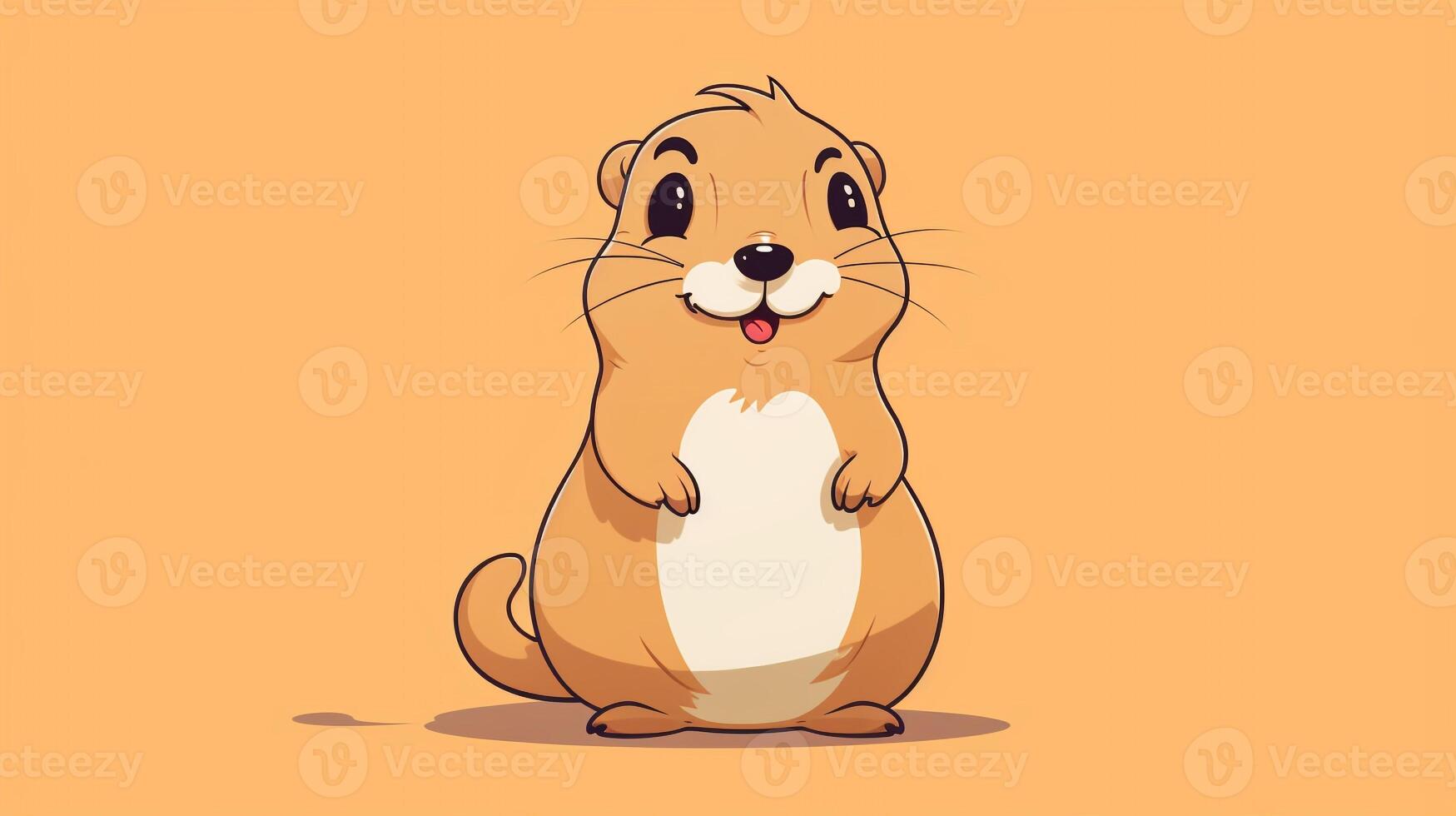 un linda pequeño pradera perro en vector estilo. generativo ai foto