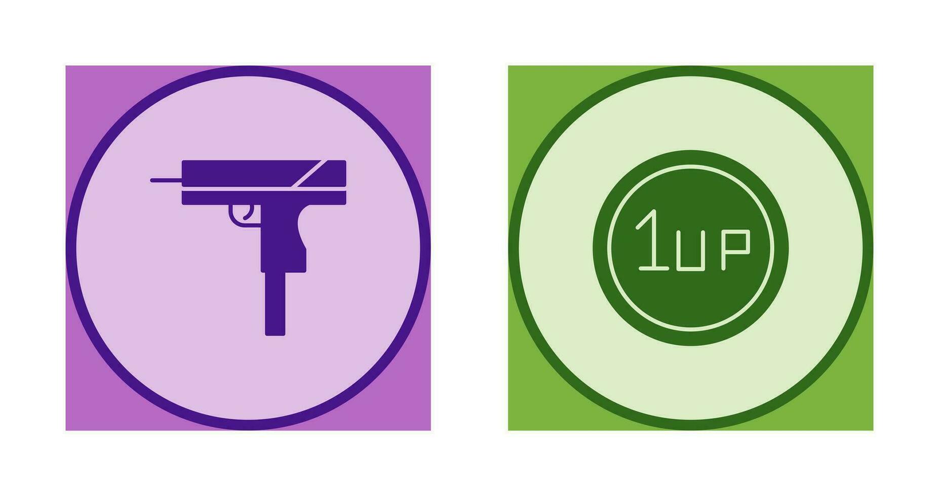 Gun and 1UP Icon vector