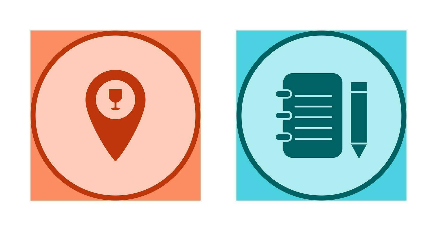 bar location and notepad Icon vector