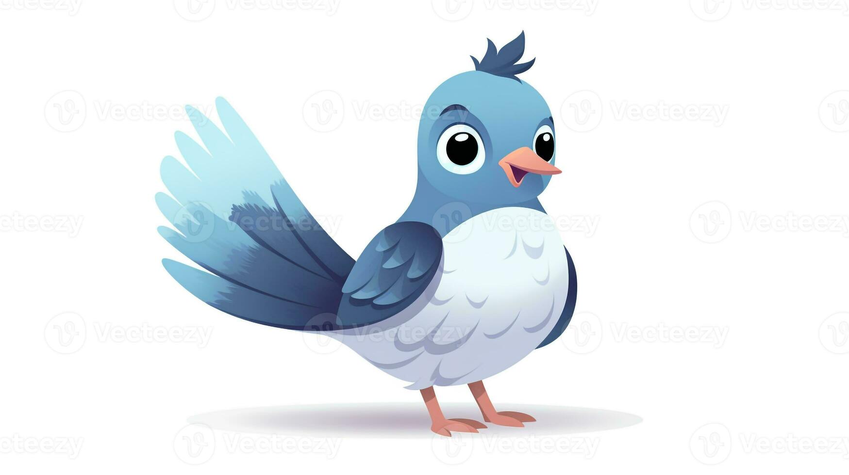 a cute little Pigeon in vector style. Generative AI photo